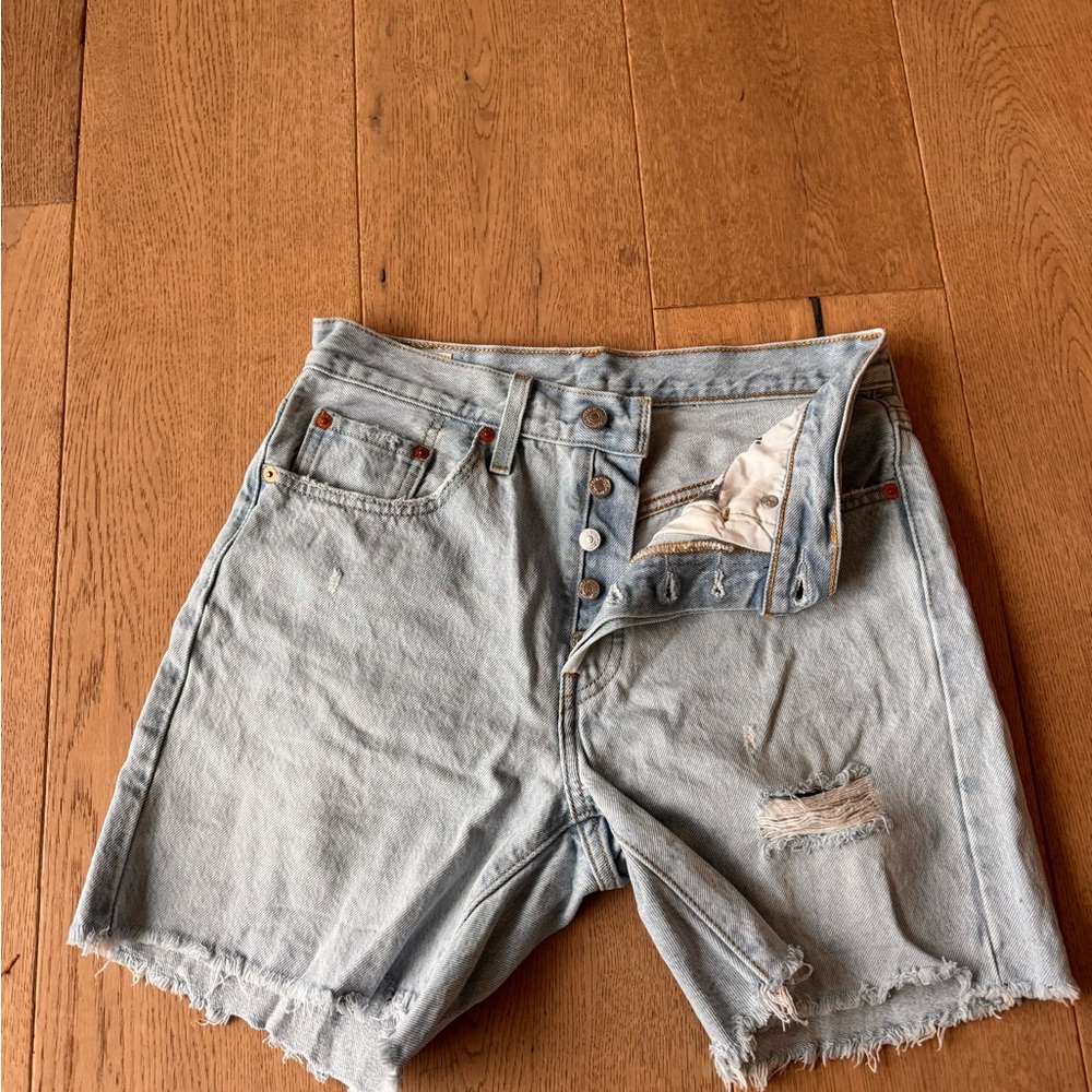 Levi's Light Blue Distressed Men's Shorts